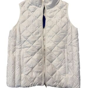 Women's Tory Burch White Quilted Puffer Vest Size S Lightweight Packable Casual